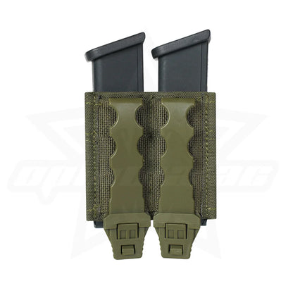 OPHIDIAN MOLLE Mag Pouch FAST 9MM Double Mag Bag Hunting CS Games Air soft Holder With Nylon Support Clip
