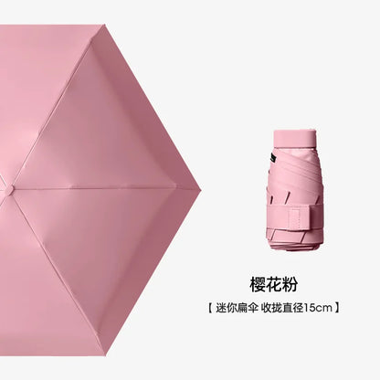 UPF50+ Mini Umbrella Sun Protection Pocket Umbrella Capsule Rainproof Outdoor Traveling Sunshade Portable Parasol Rain Umbrella
