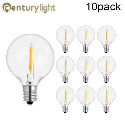 Vintage G40 Led String Light Replacement Bulb 1W Plastic Shatterproof Globe Mini Ball Lamp E12 Base 2200K PET Edison Light Bulbs
