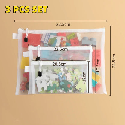 A4A5A6 Exam Paper Bag Pen Bag Mesh Zipper Student Office Simple Large Capacity Paper Bag Document Bag Folder Transparent