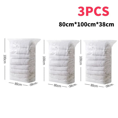 1-5pcs Thick Vacuum Compression Bag No Need Pump Cubic Large Plastic Vacuum Bags Quilt Clothes Storage Bags Travel Packing Bag