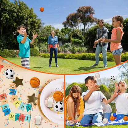 6/50Pcs Squeeze Soccer Ball Toys Sports Theme Birthday Party Favors Rubber Football Gift Cake Decor Goodie Bag Pinata Filler