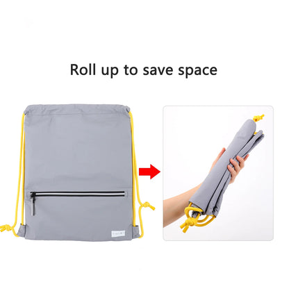 TINYAT Heavy-Duty Drawstring Sports Bag Waterproof polyester Backpack for Gym,Riding, Large Capacity Shoes and Clothes Organizer