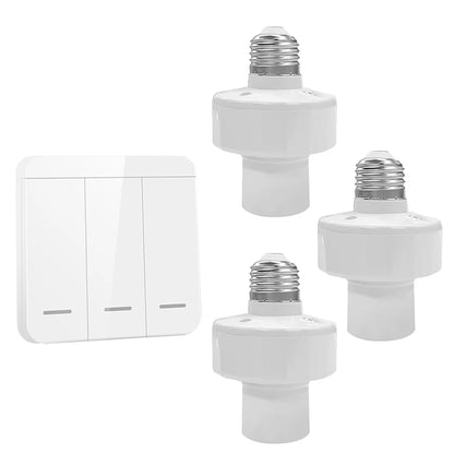 Smart Bulb Holder E27 E26 Lamp Base Socket with Remote Control RF 433Mhz Light Switch AC85-265V 1/2/3 Gang Wireless Led Switch
