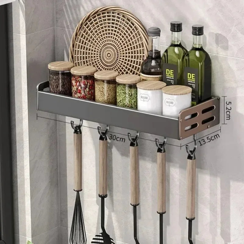 Wall Mounted Kitchen Storage Strong Load-bearing Kitchen Storage Shelf Rack Easy To Install Household Waterproof Knife Holder