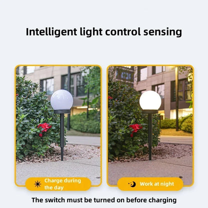 Solar Round Ball Light LED Solar Power Light Outdoor Waterproof Garden Decoration Yard Lawn Street Ball Ground Lamp