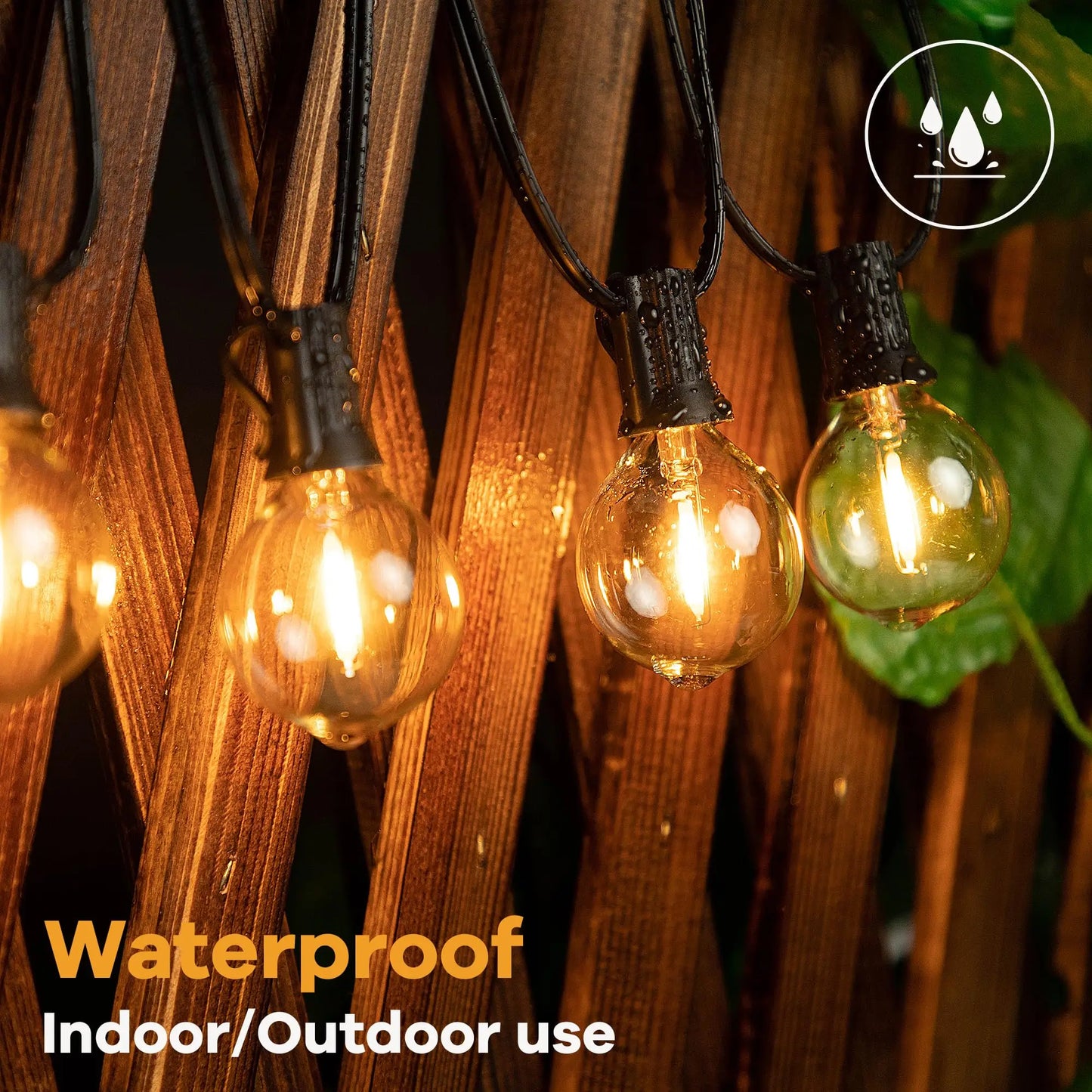 Vintage G40 Led String Light Replacement Bulb 1W Plastic Shatterproof Globe Mini Ball Lamp E12 Base 2200K PET Edison Light Bulbs