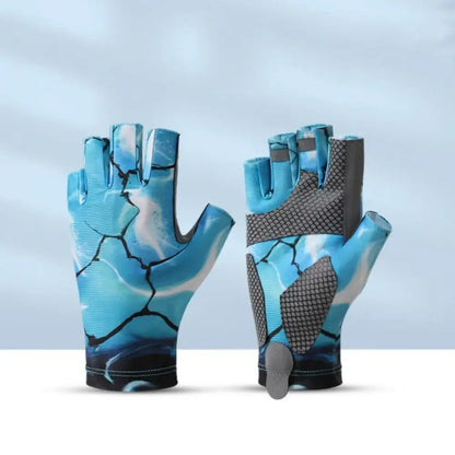 2pcs Elastic Fishing Gloves Profession Breathable Sweat-absorbent Men Cycling Gloves Anti-slip Sun Protection Fingerless Gloves