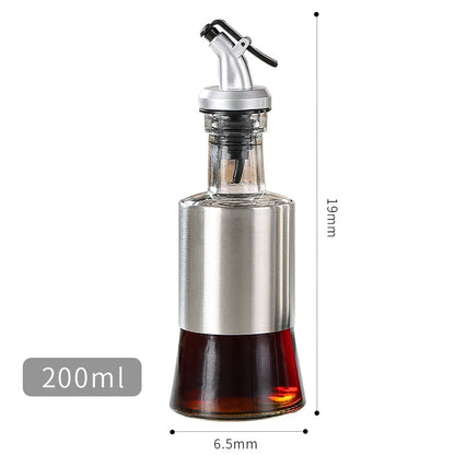 Stainless Steel Oil Bottle No-drip Bottles Soy Cruet Sauce Vinegar Condiment Dispenser Sturdy Seasoning Jars Kitchen Accessories