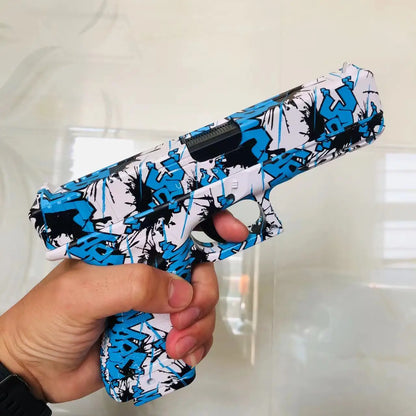Soft Bullet G17 Toy Gun Manual Pistol With Laser Blaster Foam Ball Airsoft Launcher CS Shooting Games Weapons for Kids Boys Gift