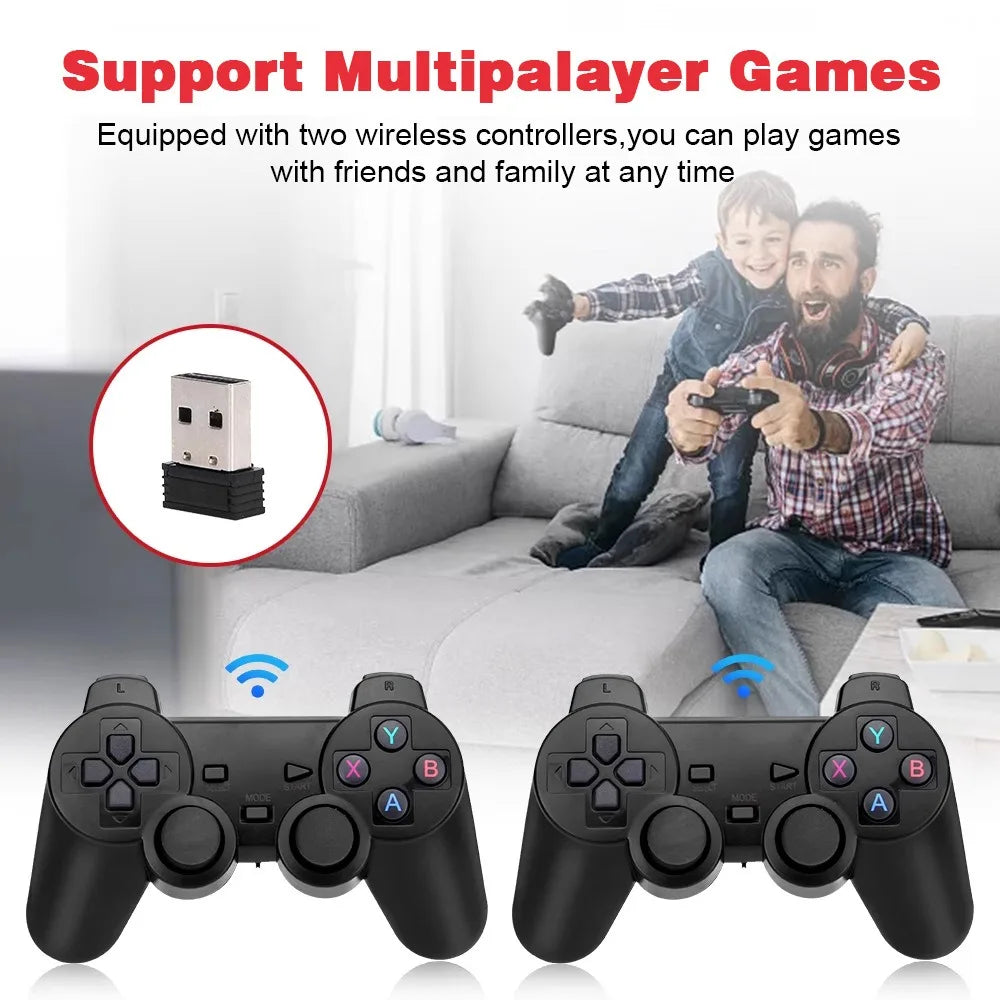X2 Plus 128G 30000 Games 4K Game Stick 3D HD Retro Video Game Console Wireless Controller TV 50 Emulator For PS1/N64/DC GD10 Pro