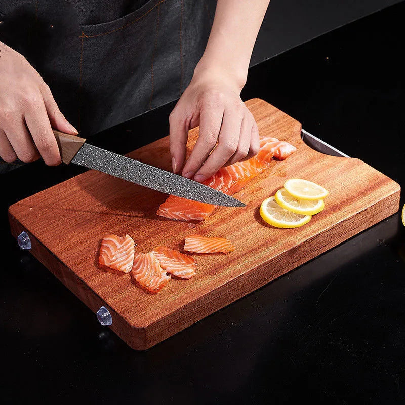 Solid Wood Cutting Board Hickened Ebony Cutting Board Antibacterial Mildew Kitchen Accessories Wooden No Paint No Wax