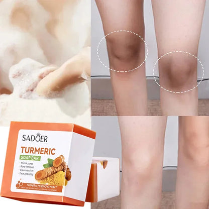 Turmeric Soap Handmade Face Soap Tender Skincare Beauty Body Cleaning Lightening Dark Underarm Leg Body Cleansers Brightening