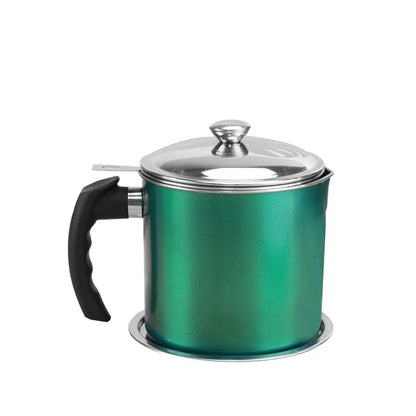1.3L Stainless Steel Household Oil Filter Pot Lard Strainer Tank Container Jug Large Capacity Storage Can Kitchen Cooking Tools