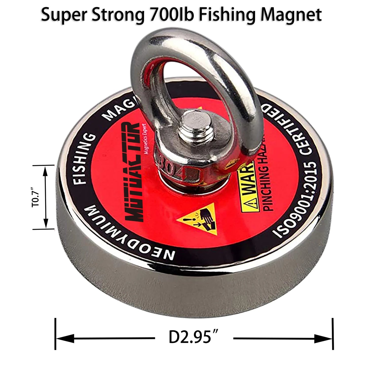 500LB/700/1100LB Salvage Magnet World Large Neodymium N52 Magnets Magnet Strong Fishing Magnet with 15M Rope Gloves Bag