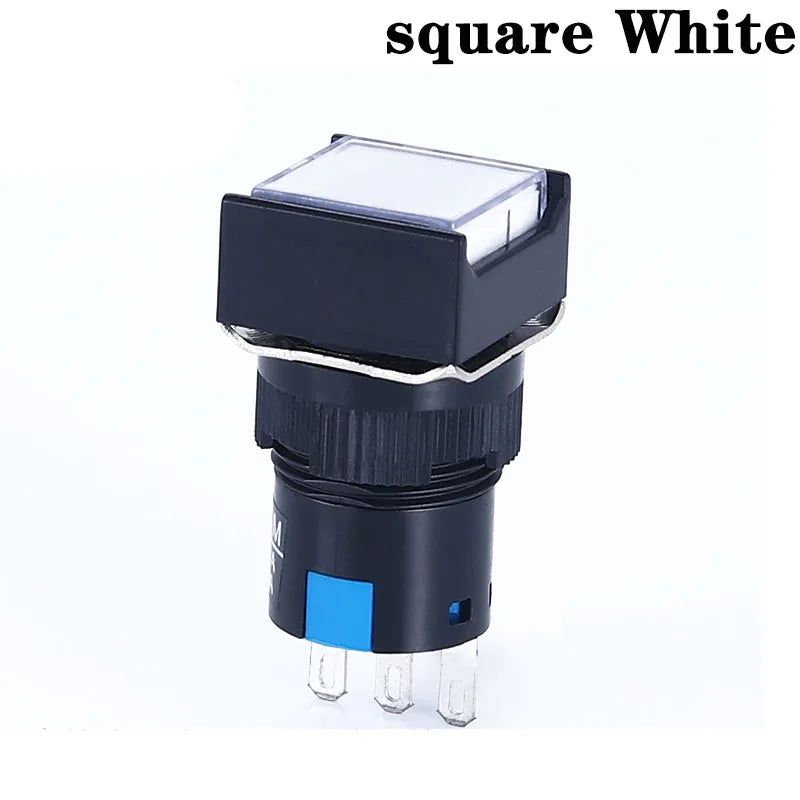 1NO1NC/2NO2NC 6.3V 12V 24V 220V Momentary Illuminuted Maintain Push Button Switches 16MM Latching Push Button Lamp LED