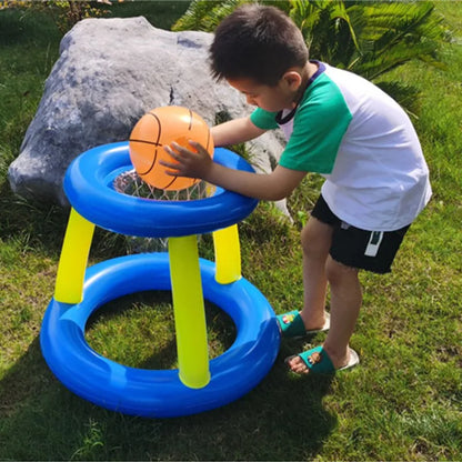 Water Basketball Stand Inflatable Floating Basketball Hoop With Basketball Swimming Pool Game Toys For Kids