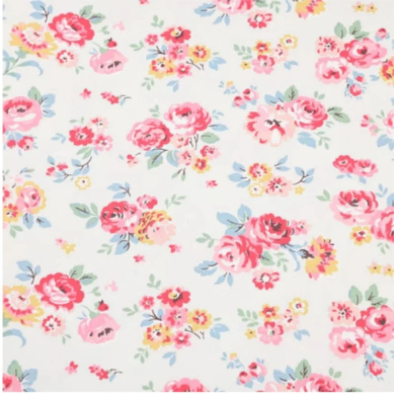 100% Cotton Canvas Fabric with Rose Flower Cartoon Print, Handmade DIY Bag, Pillow Back Cushion, Table Cloth Telas, CR-1879