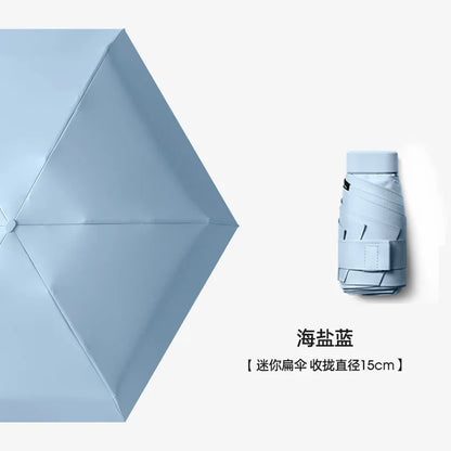 UPF50+ Mini Umbrella Sunny and Rain Pocket Umbrella Capsule Rainproof Sun Protection Outdoor Traveling Portable Parasol Umbrella