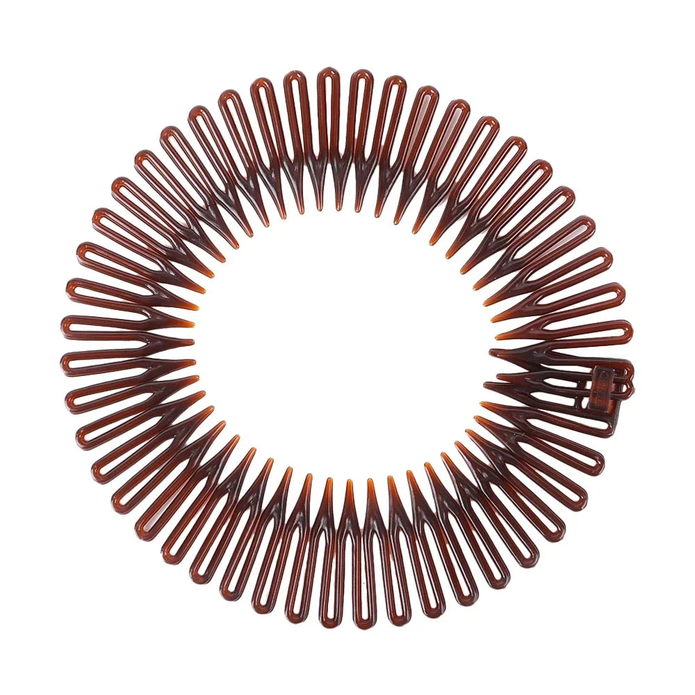 Women Plastic Full Circle Stretch Diamond Flexible Comb Teeth Headband Hair Band Clip Face Wash Fixed Hair Accessories Non-Slip