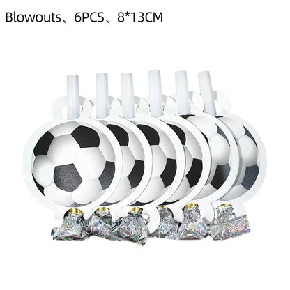 White Football Birthday Party Decorations Soccer Disposable supplies Tablecloth bag balloons children favors Kids Boys Baby game