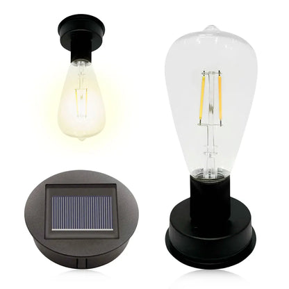 7cm Solar Lamp Base with LED Bulb Solar Lights Replacement Anto On & Off Atmosphere Decorate Light Holder for Outdoor Garden