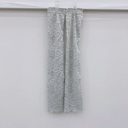 1 Pair Cycling Sun Protection Sleeves Lace Flower Embroidery Solid Color Thin Breathable Mesh Outdoor Driving Ani-UV Arm Covers