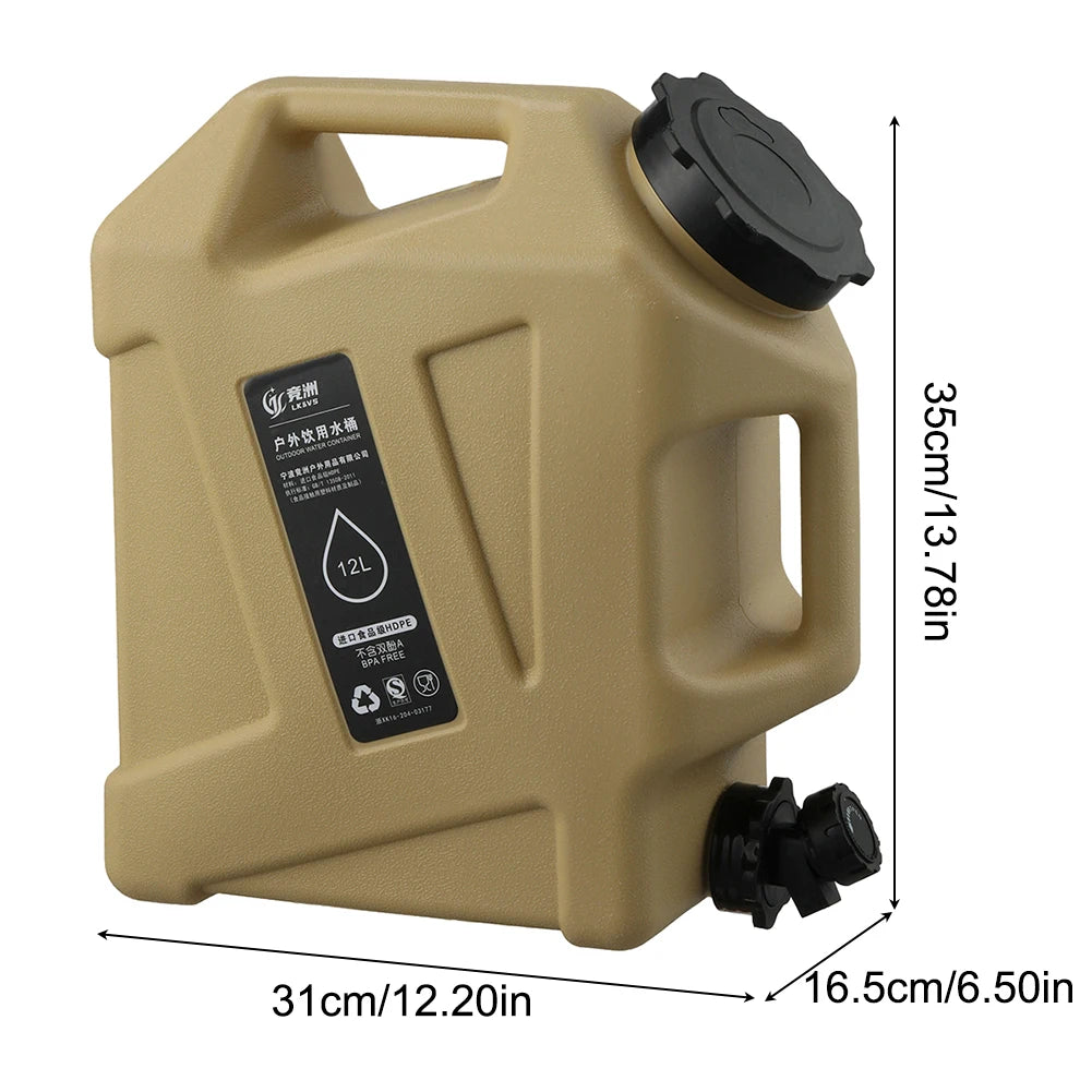10/12L Portable Camping Water Jug BPA Free Water Tank with 2 Collapsible Water Bag for Camping Car Outdoor Hiking Picnic Fishing