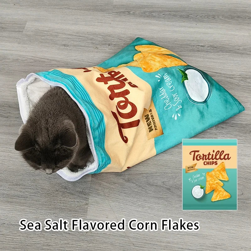 Pet Cat Play Tunnel Toys, Collapsible Interactive Cat Drill Bag, Indoor Cat Interactive Toys with Crumpled Paper Cat Tunnel Bag