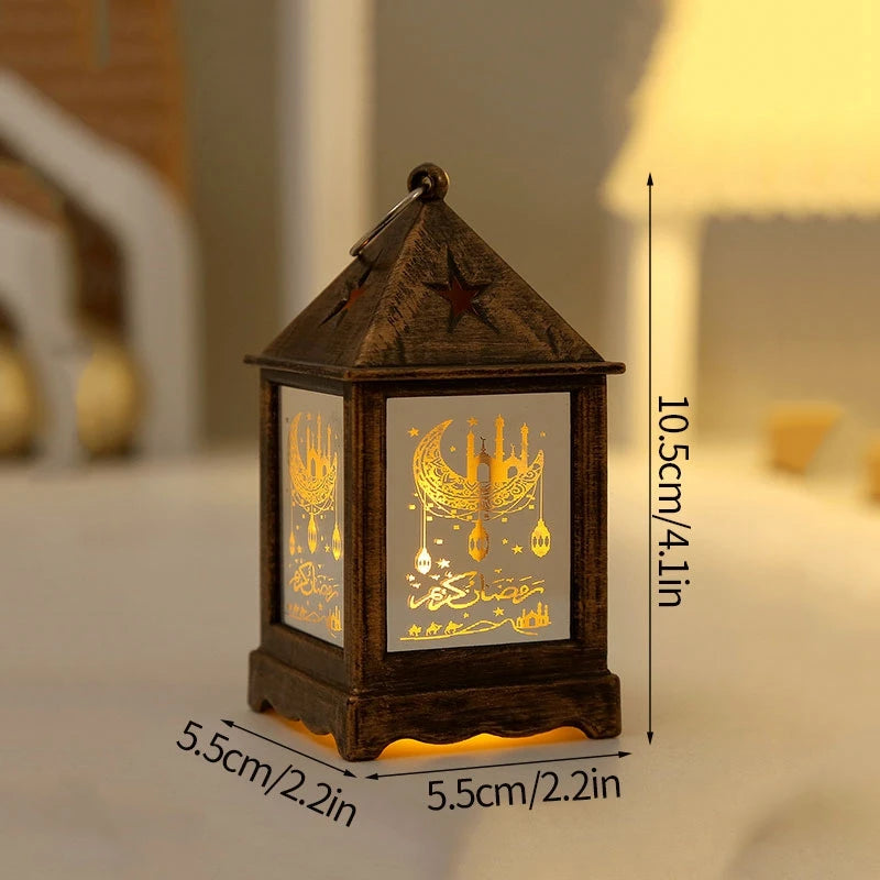 Ramadan Lamp 2025 Eid Mubarak Night Light Easter Muslim Desktop Ornament Hanging Lantern Creative Home Decor Party Supplies