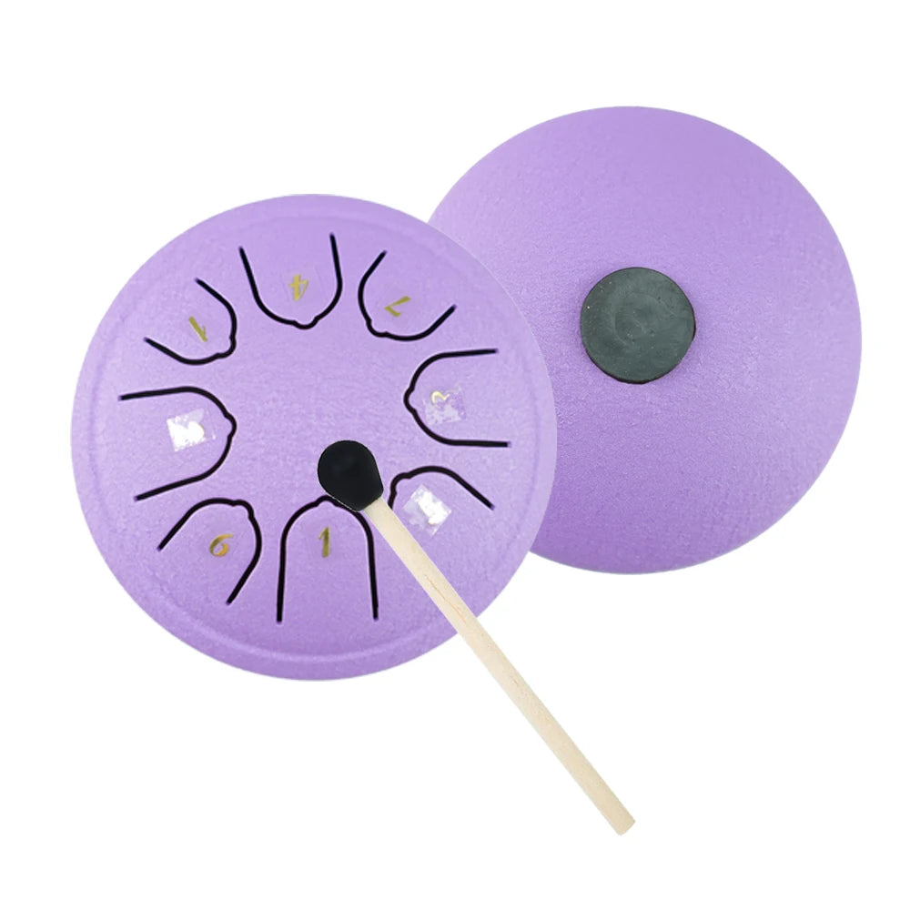 4.5 Inch 8-tone Tongue Drum Steel Music Drums with Drumsticks Birthday Gifts Children Music Toys Percussion Musical Instruments