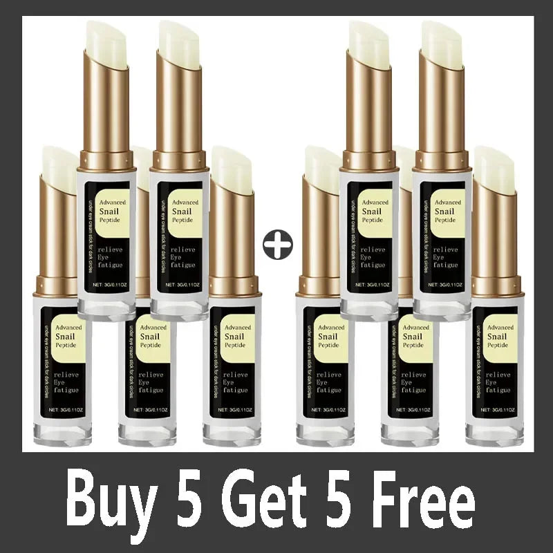 Snail Peptide Eye Cream stick reduce Dark Circles Eye Bags Firming Brightener Anti aging nourishing moisturize Eye Cream