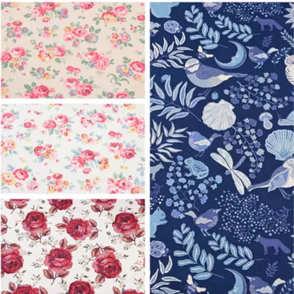 100% Cotton Canvas Fabric with Rose Flower Cartoon Print, Handmade DIY Bag, Pillow Back Cushion, Table Cloth Telas, CR-1879