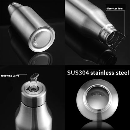 Stainless Steel Oil Bottle Dust-proof Leakproof Oil Pot Practical Seasoning Juice Storage Pot Kitchen Condiment Bottle Supplies
