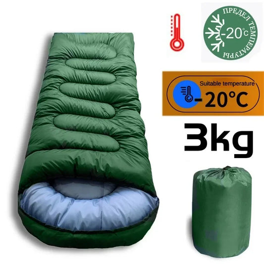 1.8/2.4/3KG Thickened and Widened Winter Sleeping Bag -15 ℃ -25 ℃ Cold-proof Waterproof and Warm Outdoor Cotton Sleeping Bag