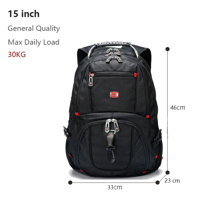 Swiss Multifunctional Durable 17 Inch Laptop Backpack Travel Bag College Bookbag with USB Charging Port Water Resistant