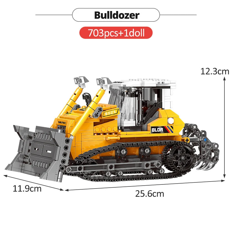 ZKZC City Engineering Vehicle Excavating Machine Building Block Dump Truck Hang Vehicle Brick Toys Series Children Gifts