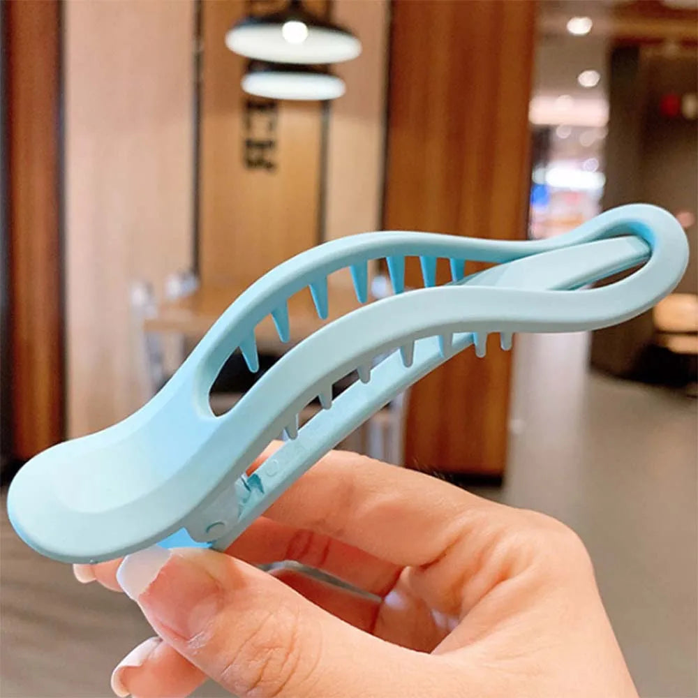 Simple Wild Girls Seamless Women Candy Color Hair Claw Face Wash Hairpin Plastic Duckbill Clip