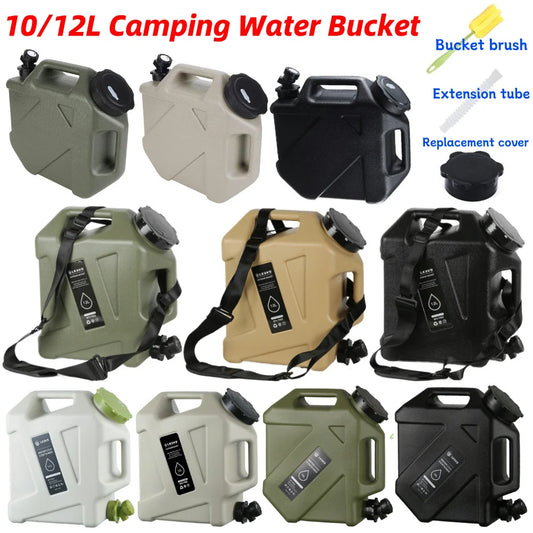 10/12L Portable Camping Water Jug BPA Free Water Tank with 2 Collapsible Water Bag for Camping Car Outdoor Hiking Picnic Fishing