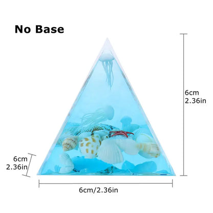 Cute Pyramid Turtle Jellyfish Shark Shell Epoxy Resin Desk Ornaments Children Bedroom Room Decoration for Kids Gift Glow Night