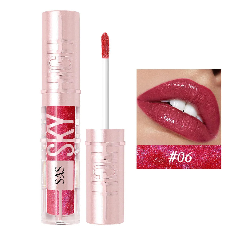 USHAS 12 color glitter mirror hydrating lip gloss pearl color development nourishing moisturizing lip glaze