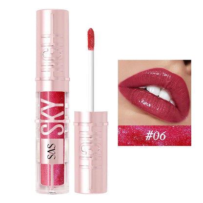 USHAS 12 color glitter mirror hydrating lip gloss pearl color development nourishing moisturizing lip glaze