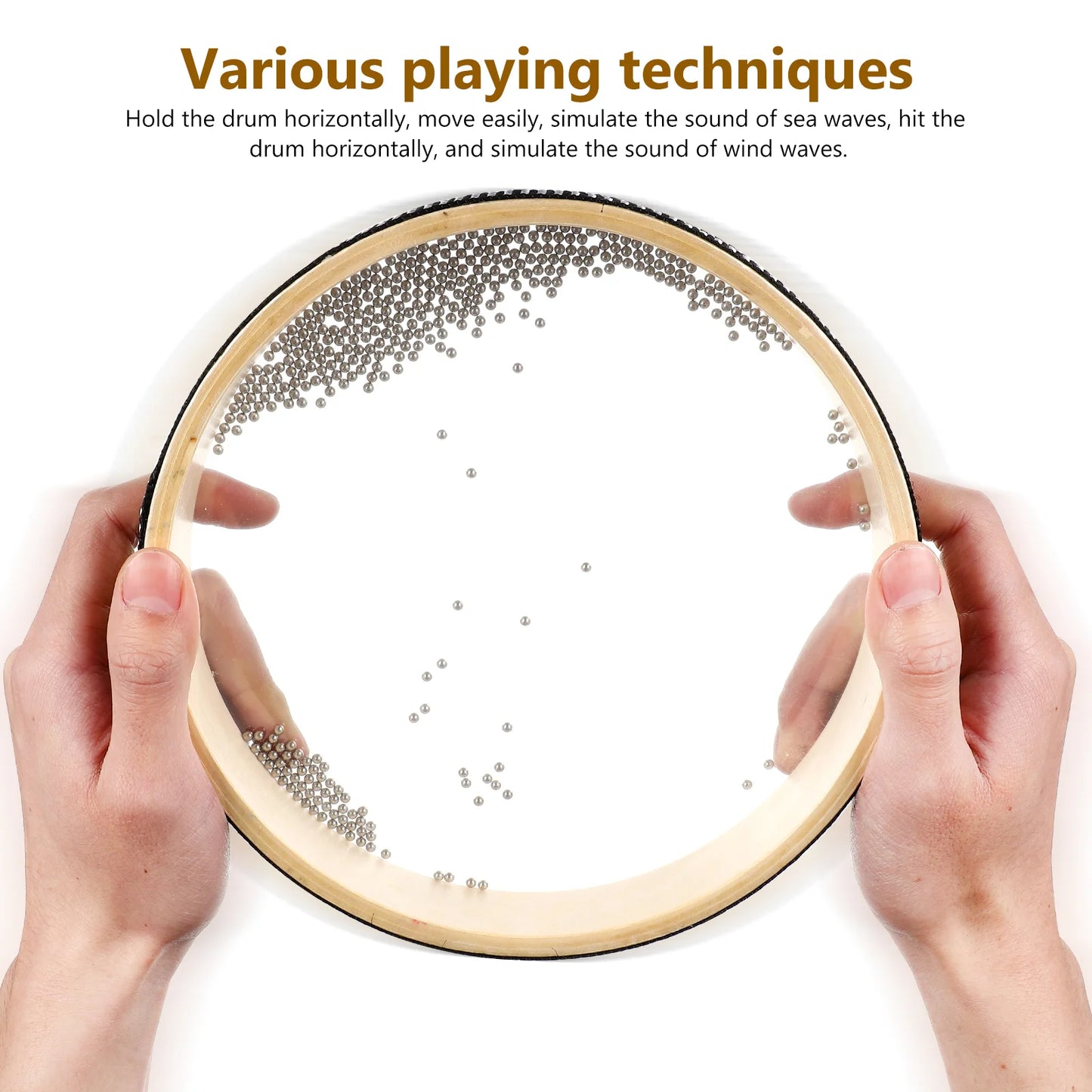 2 Pcs Ocean Drums Wave Sound Healing Instruments Round Tambourines Musical Toys Kids Adults Drum Set Percussion Premium Material