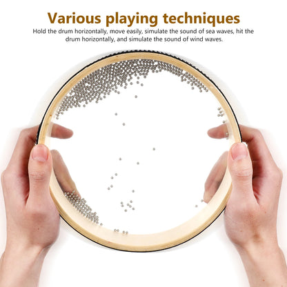 2 Pcs Ocean Drums Wave Sound Healing Instruments Round Tambourines Musical Toys Kids Adults Drum Set Percussion Premium Material