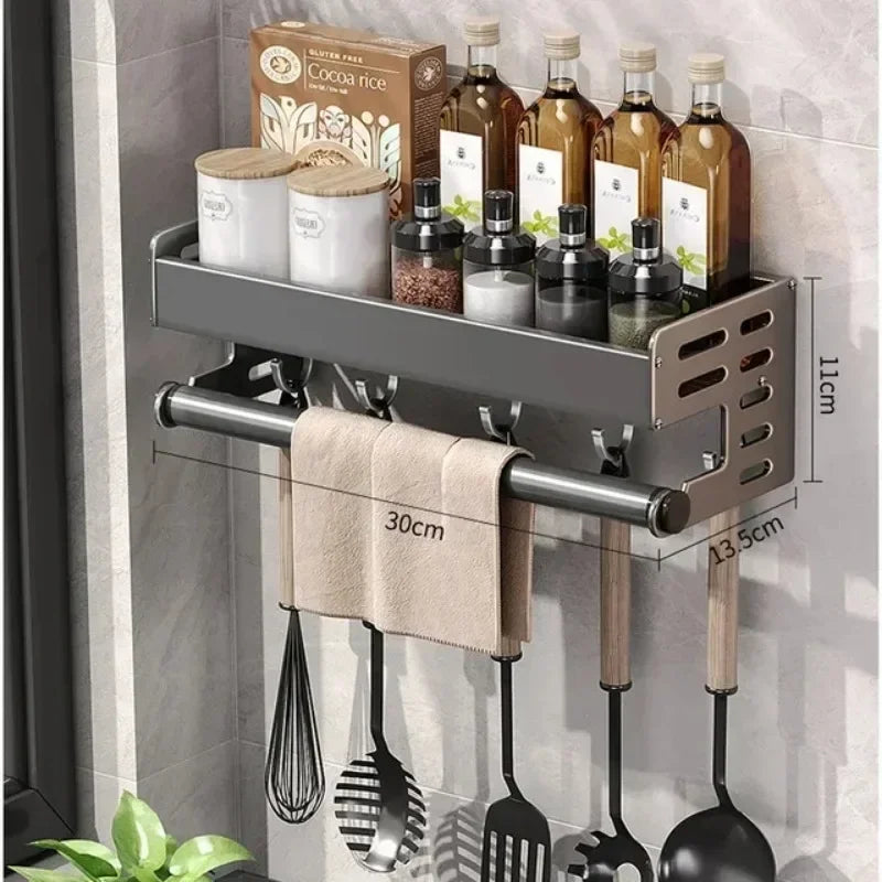 Wall Mounted Kitchen Storage Strong Load-bearing Kitchen Storage Shelf Rack Easy To Install Household Waterproof Knife Holder