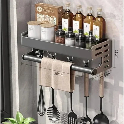 Wall Mounted Kitchen Storage Strong Load-bearing Kitchen Storage Shelf Rack Easy To Install Household Waterproof Knife Holder
