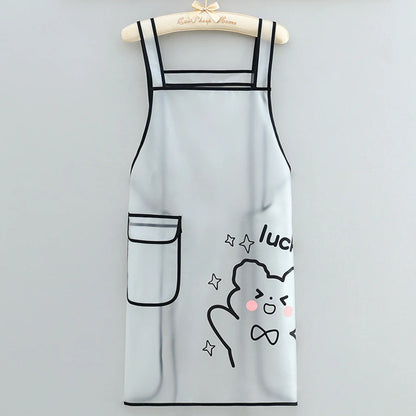 Waterproof TPU Kitchen Apron - Sleeveless, Oil Resistant, Lightweight for Cooking & Cleaning