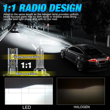 XSTORM Car Headlight H1 H4 H7 LED H8 H11 9005 HB3 9006 HB4 9012 Hir2 9008 H13 Led Bulb Canbus Automobile Kit H7 Turbo Fog Lamp