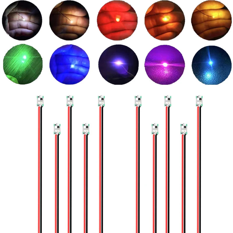 0805 1206 0603 Micro SMD 3V Led Light Wired 30CM DIY Materials Lamp For Model Making HO Railway Scene Layout Accessory 10Pcs