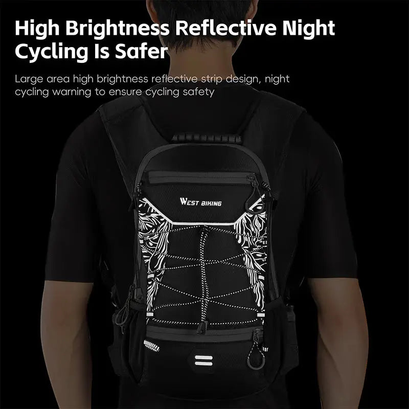 WEST BIKING 7L/16L Cycling Backpack Breathable Reflective Outdoor Climbing Hiking Hydration Backpack Bike Helmet Storage Bag